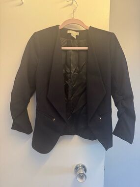 Classic Navy fitted  Women's Blazer Jacket - Tailored Open Front
